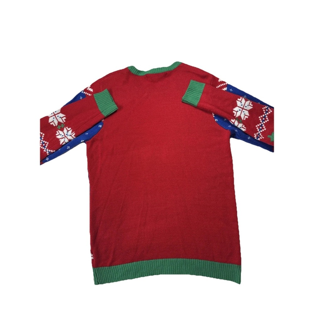 Jolly Sweaters Ugly Funny Christmas Sweater Deer Cheers Beer Men SZ Med Red/Grn - Picture 6 of 7